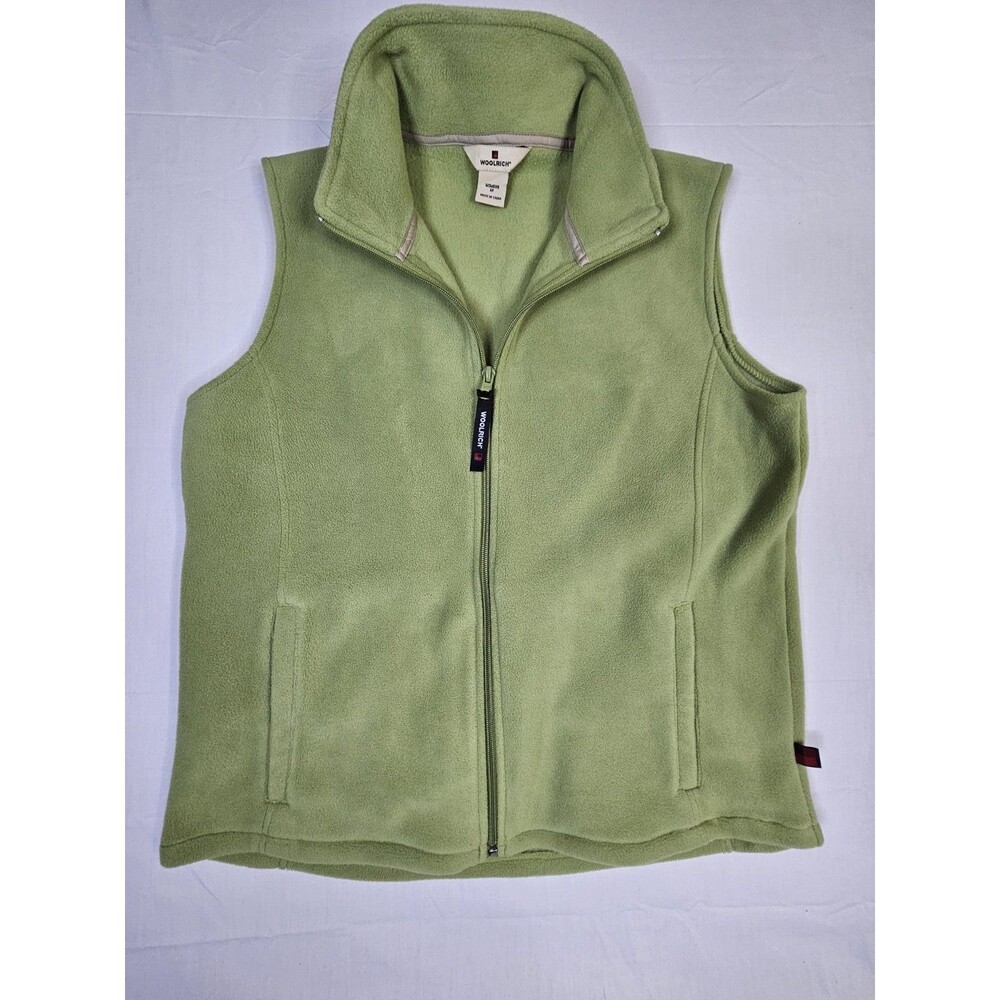 Woolrich Vest Women's Size Medium Green Light Willow Full Zip Winter Fleece M